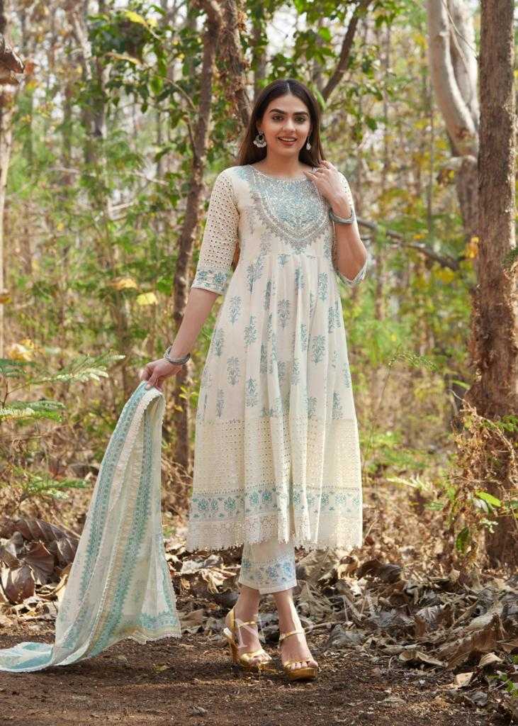 Pure Cotton Embroidery Anarkali Gown